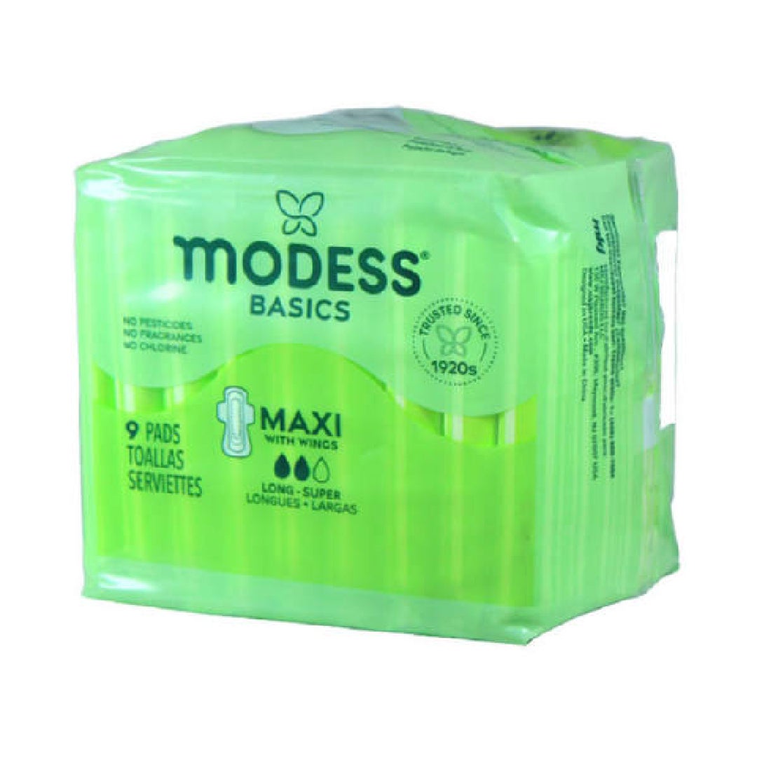 MODESS BASICS PADS #69824 LONG SUPER W/WINGS – Universal Wholesale